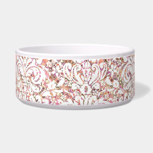 Tigela Design floral branco-rosa-claro