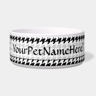 Tigela Designer de Moda Na moda de Houndstooth Preto/Bran