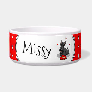 Tigela Dia de os namorados (vermelho) Scottie Dog (preto)