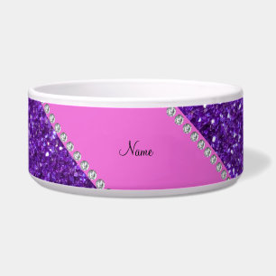 Tigela Diamantes roxos conhecidos personalizados do rosa