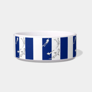 Tigela Diver Cromo e Tubarões Silhuetas em Stripes
