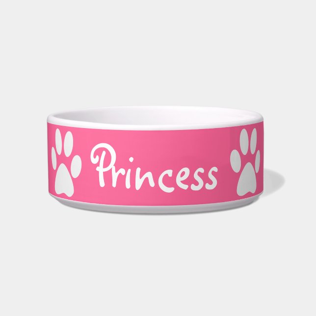 Tigela ~ do impressão da pata com nome de animais de (Frente)