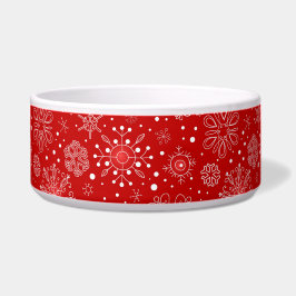 Tigela Do Natal branco laçado dos flocos de neve do KRW