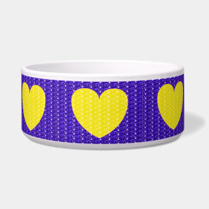 Tigela Dob Bowl Coração Amarelo Roxo Brilhante