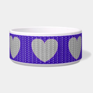 Tigela Dob Bowl Silver Purple Silver Heart Glitter