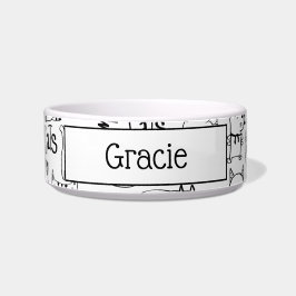 Tigela Dodles de gato, Gatinhos preto e branco engraçados