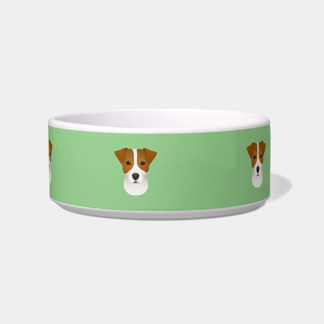 Tigela Dog Bowl Cerâmica Jack Russell Terrier Green (Frente)