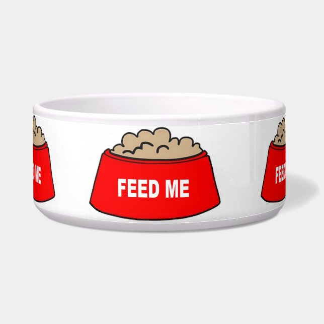 Tigela Dog Bowl Comida Bowl Red Feed Me (Frente)