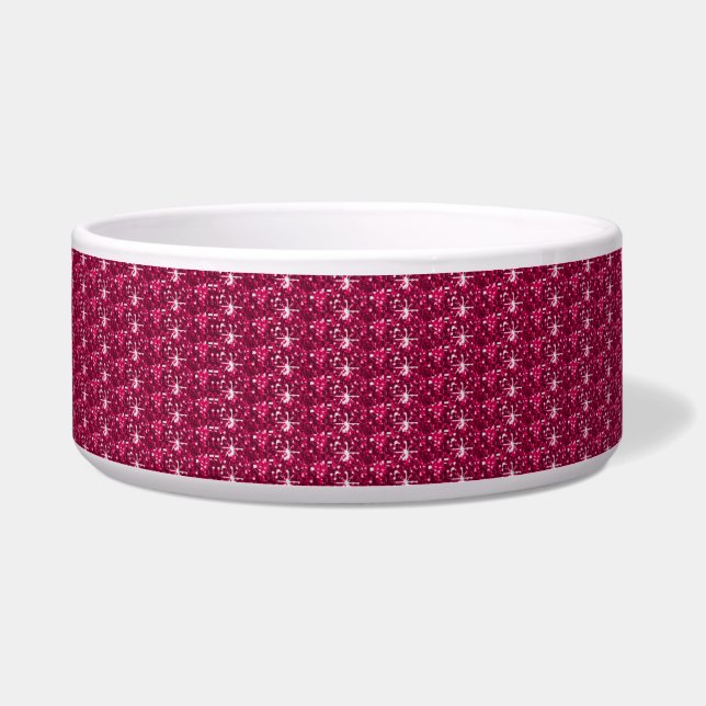 Tigela Dog Bowl Maroon Glitter (Frente)