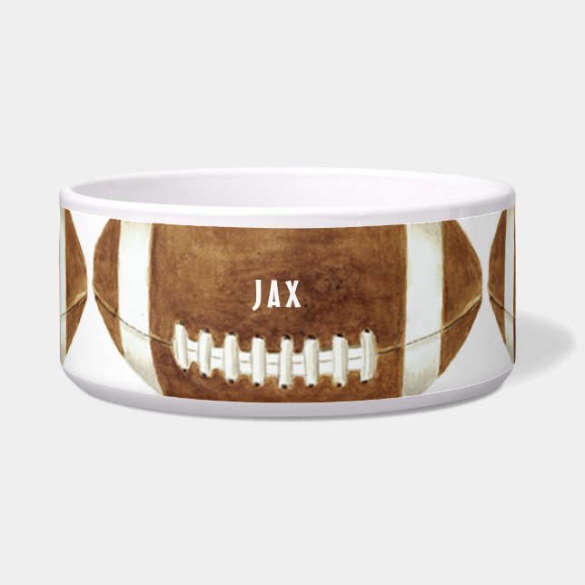 Tigela Dog Bowl, nome personalizado de futebol grande (Frente)
