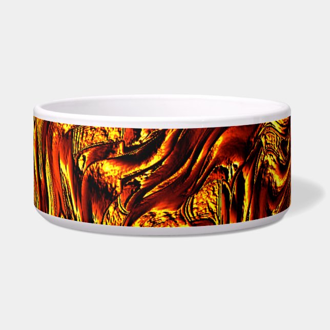 Tigela Dourada e coral ou textura vermelha viva (Frente)