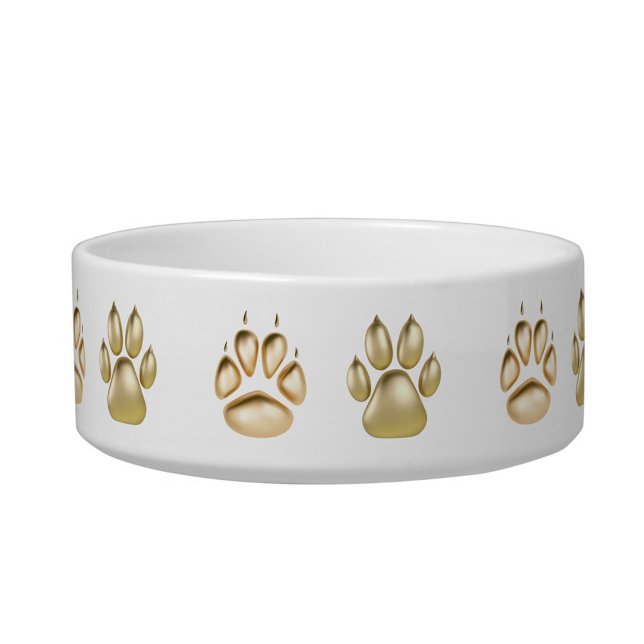 Tigela Douradas (Gold Paws Dog Bowl 
Dishwasher safe and microwave safe!)