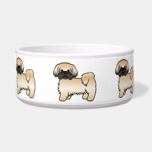 Tigela Dourado com a máscara negra Shih Tzu Cute Cartoon