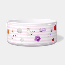 Tigela Eetbak Hond Vlinders en Bloemen