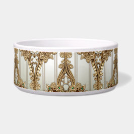 Tigela Elegant Gold Ornate Ceramic Pet Bowl