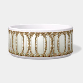 Tigela Elegant Gold Ornate Ceramic Pet Bowl