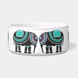 Tigela Elegantes Elefantes Indianos Desenho de Gatinho Fo