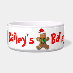 Tigela Engraçado Gingerpão Homem com Papai Noel