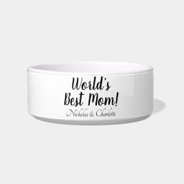 Tigela Escrito personalizado preto branco da melhor mãe d