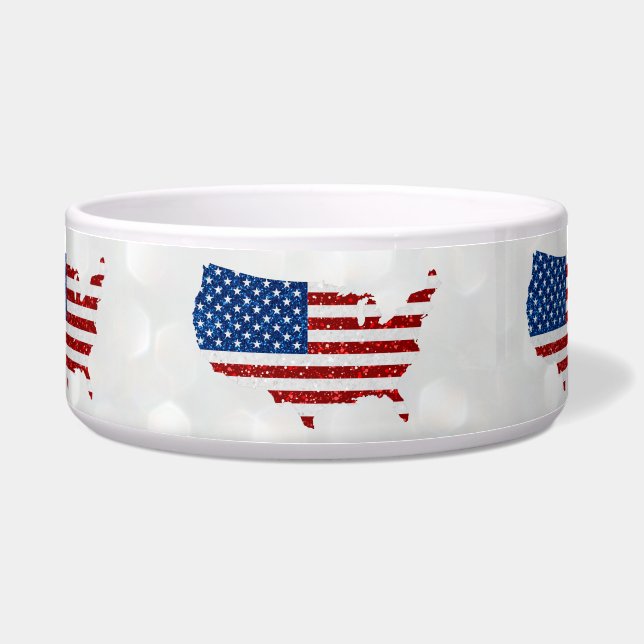 Tigela Estados Unidos Flag Stars & Striters Julho 4 Glitt (Frente)