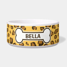 Estampa de Leopardo Falsa Com Osso e Nome