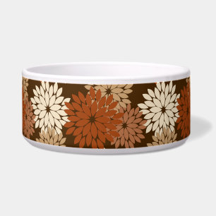 Tigela Estampa Floral de Quimono Moderna, Marrom Escuro e