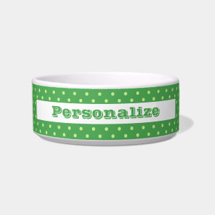 Tigela Estiloso Retro Verde & Bolinhas de Limão Para o Se