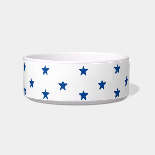 Tigela Estrelas azuis, cães de padrão branco Pet cerâm