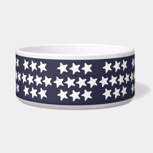 Tigela Estrelas Brancas Em Azul Marinho Para Pet 