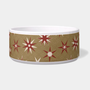 Tigela Estrelas do Red Geo Natal - sobre padrão dourado.
