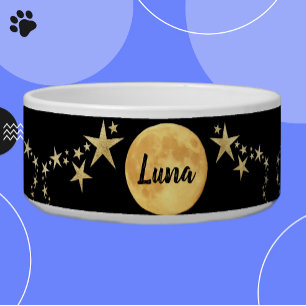 Tigela Estrelas Douradas Moon Luna Personalizadas