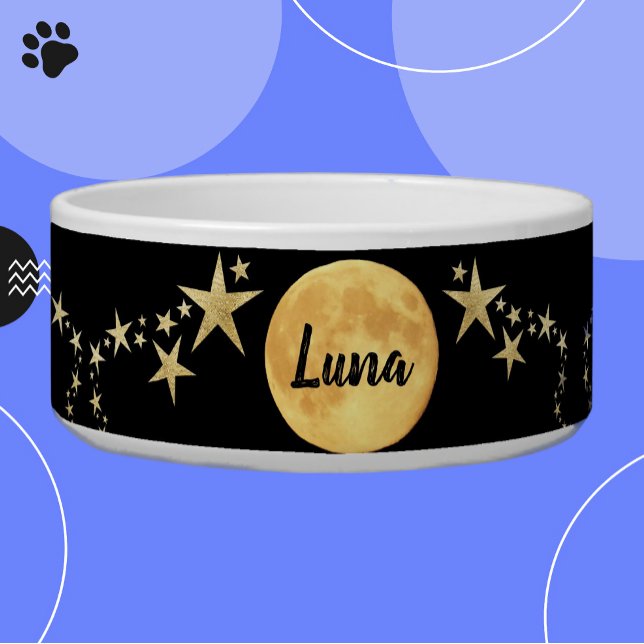 Tigela Estrelas Douradas Moon Luna Personalizadas (Criador carregado)
