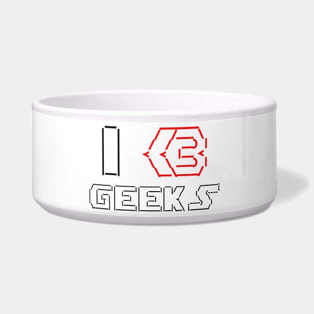 Tigela Eu Amo Geeks ARTE ASCII (Frente)