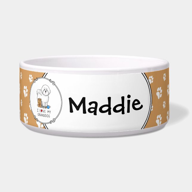 Tigela Eu Amo Meu Avô Bichon Frise Dog (Frente)