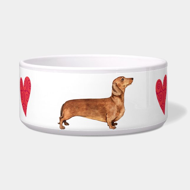 Tigela Eu amo meu Dachshund (Direita)