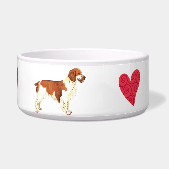 Tigela Eu amo meu galês Springer Spaniel (Frente)