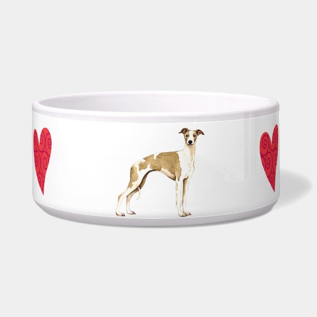 Tigela Eu amo meu Whippet (Direita)
