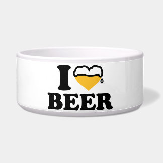 Tigela Eu amo o coração da cerveja