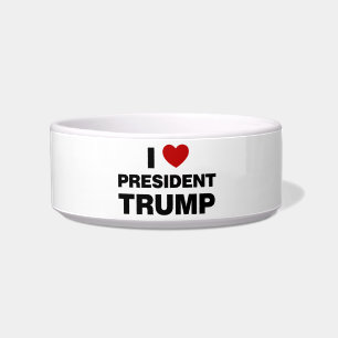 Tigela Eu Amo o Presidente Trump Heart