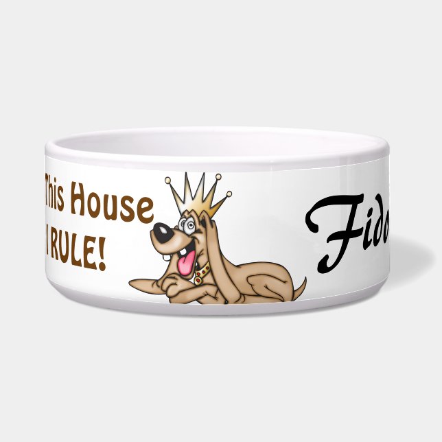 Tigela Eu ordeno bacias personalizadas do cão (Frente)