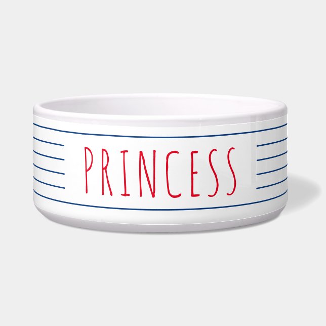 Tigela Faixa Azul Náutica com Verão Vermelho (Frente)