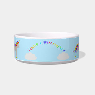 Tigela Fantasy Birthday Unicorn Rainbow and Clouds