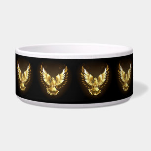 Tigela Faux Gold Foil Peace Dove em Preto