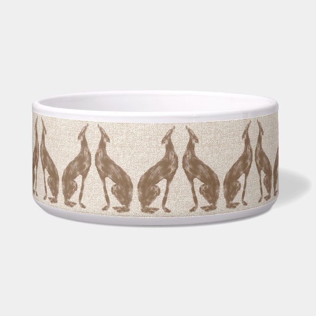 Tigela Fawn Greyhound Cerâmica Pet Bowl (Frente)