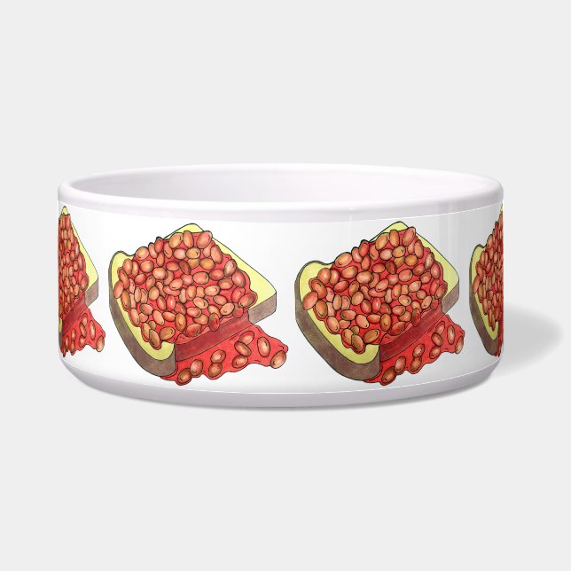 Tigela Feijões assados com Comida de carne britânica torr (Frente)