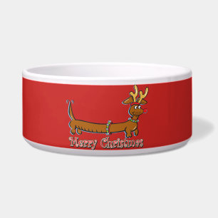 Tigela Feliz Natal Reindeer Dachshund