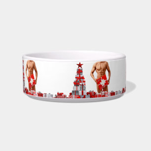 Tigela Feliz Natal SlipperyJoe presente vermelho branco p