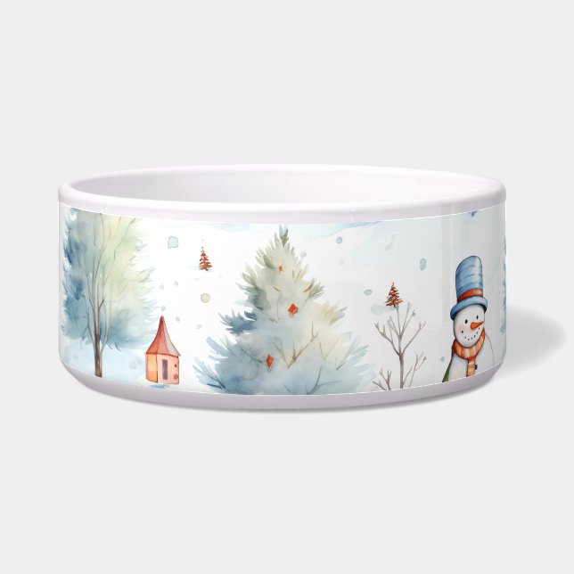 Tigela Feliz Padrão de Neve (Frente)