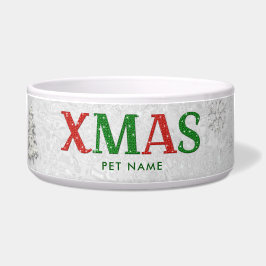 Tigela Feliz Vermelha Verde Elegante Rhinestone Natal Bra