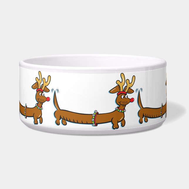 Tigela Felry Christmas Riendeer Dachshund (Frente)